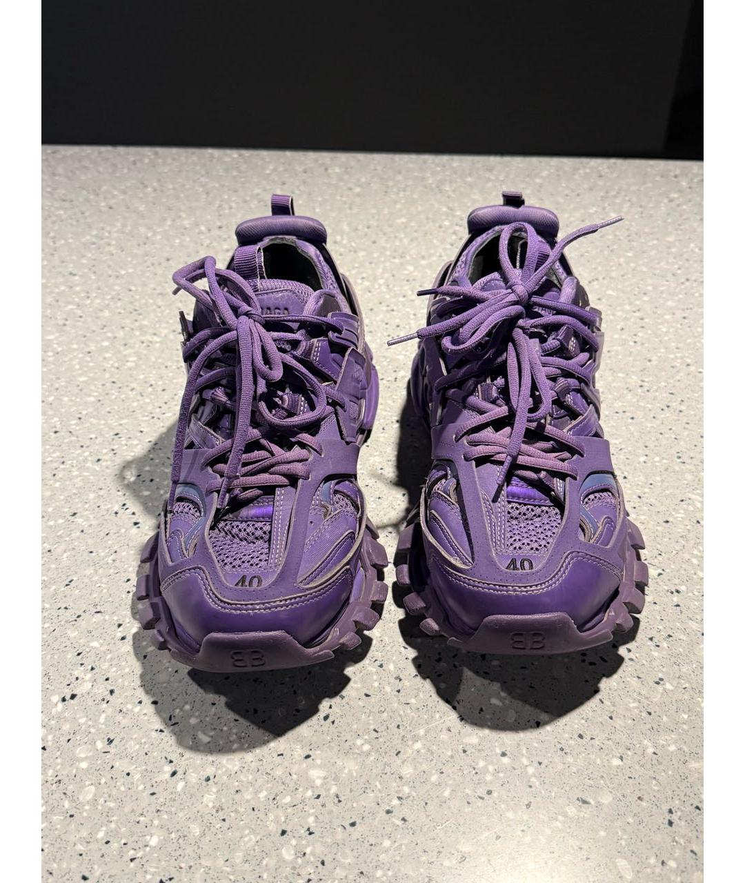 BALENCIAGA Фиолетовые текстильные низкие кроссовки / кеды, фото 2