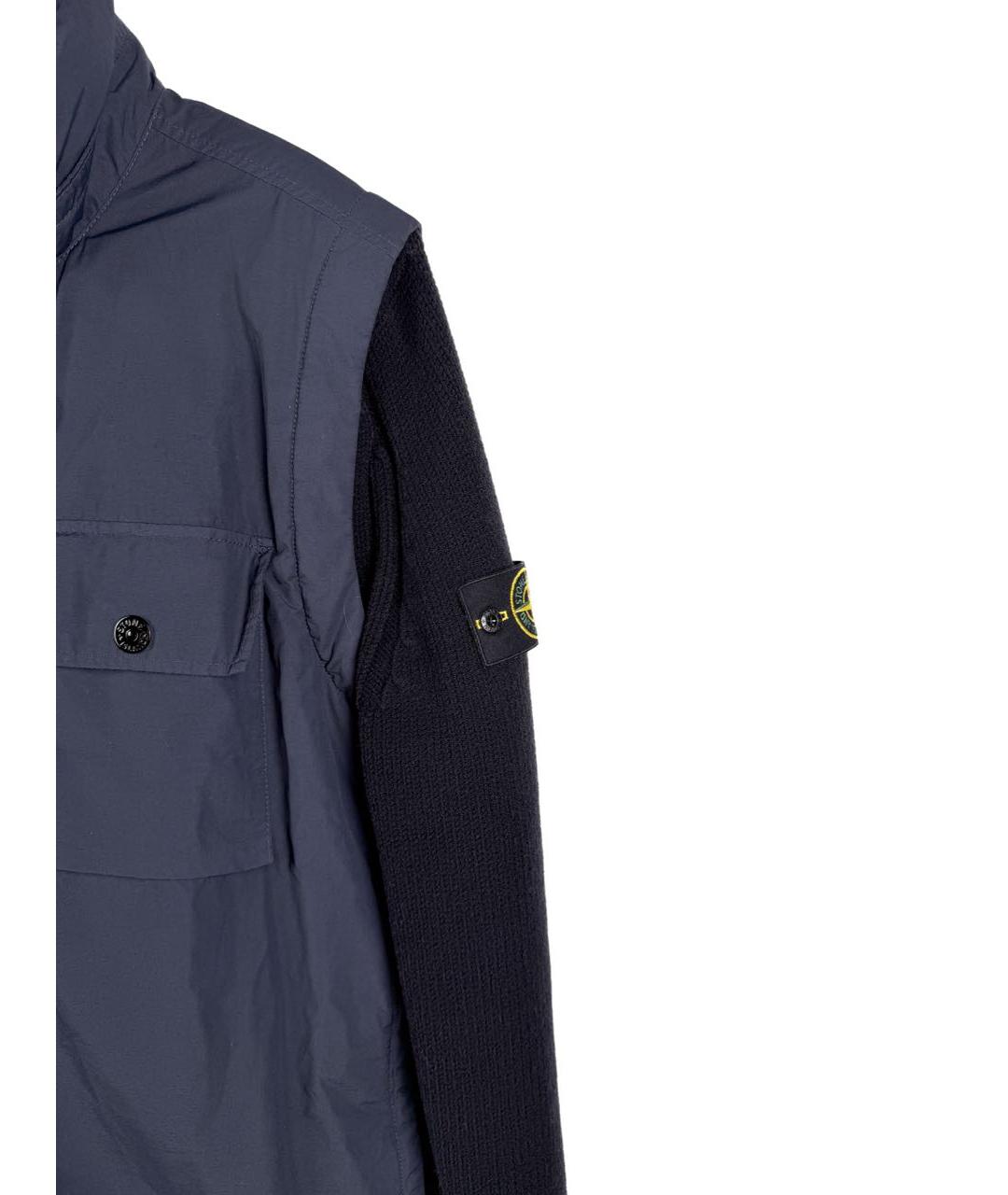 STONE ISLAND Темно-синяя полиамидовая куртка, фото 4