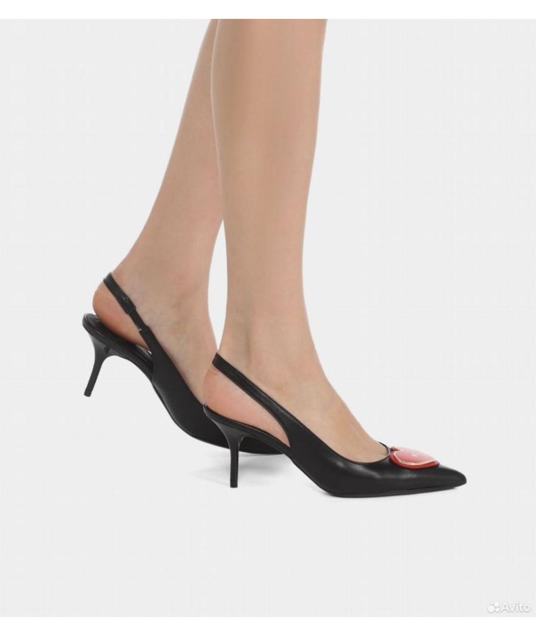 LOVE MOSCHINO Черные кожаные туфли, фото 5