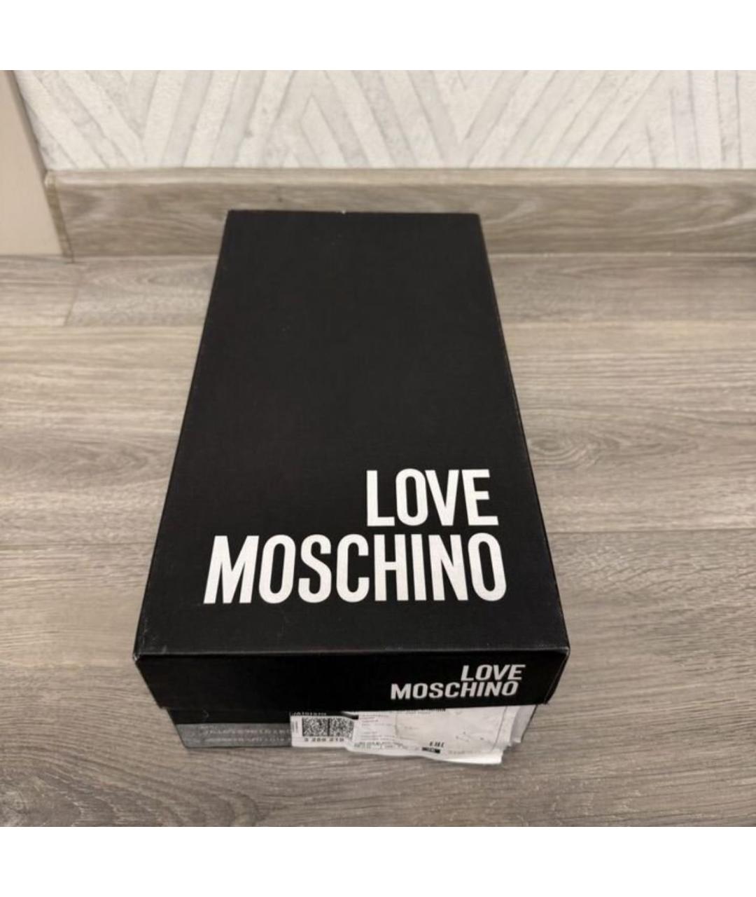 LOVE MOSCHINO Черные кожаные туфли, фото 8