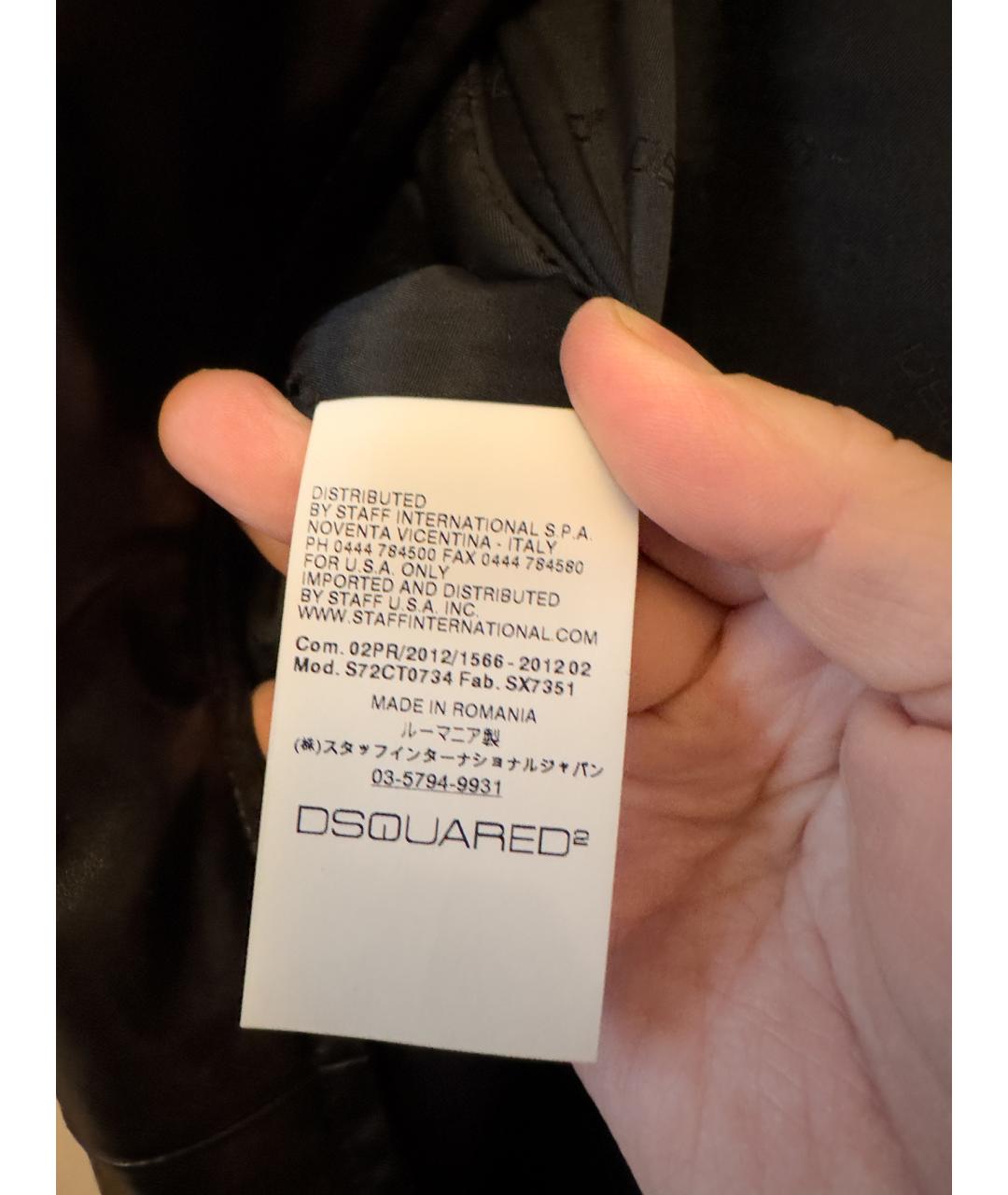 DSQUARED2 Черное кожаное повседневное платье, фото 4