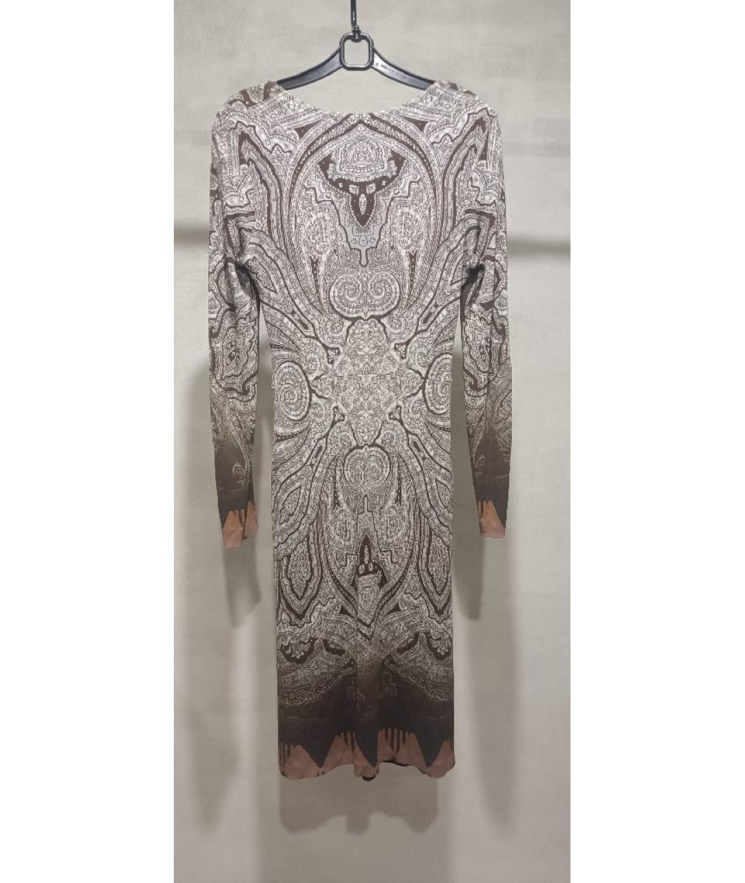 ETRO Коричневое вискозное повседневное платье, фото 2