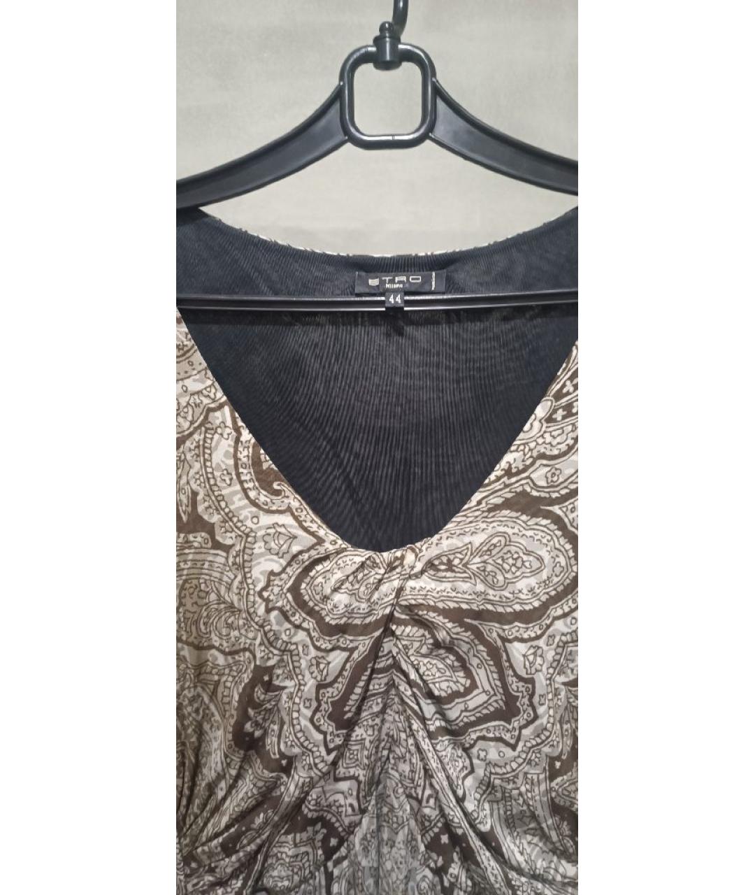 ETRO Коричневое вискозное повседневное платье, фото 3