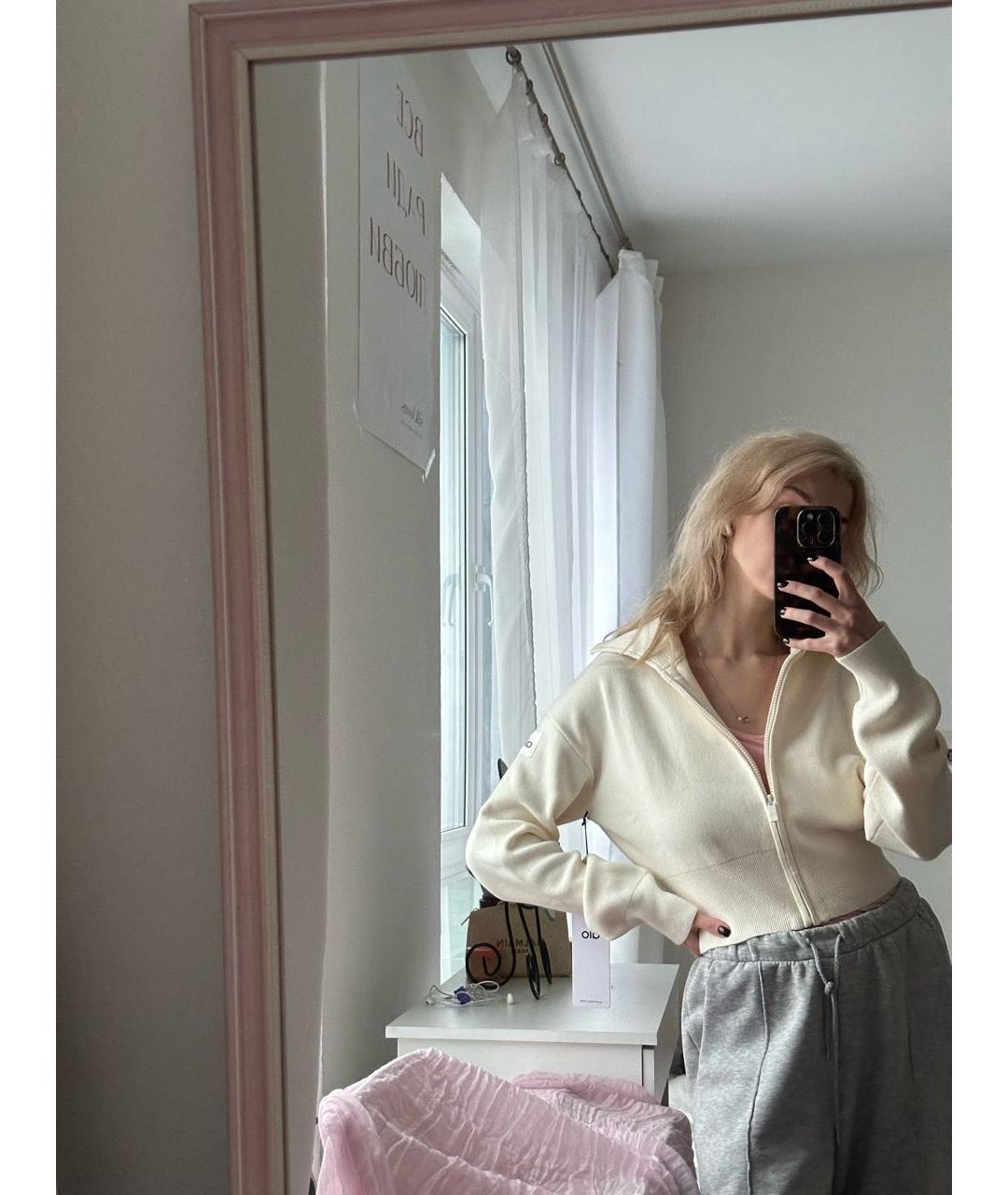 ALO YOGA Бежевый хлопковый джемпер / свитер, фото 7