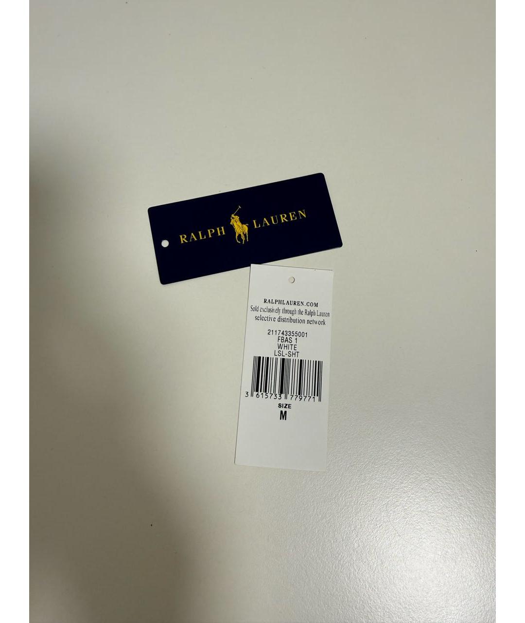 RALPH LAUREN Белая хлопковая рубашка, фото 6