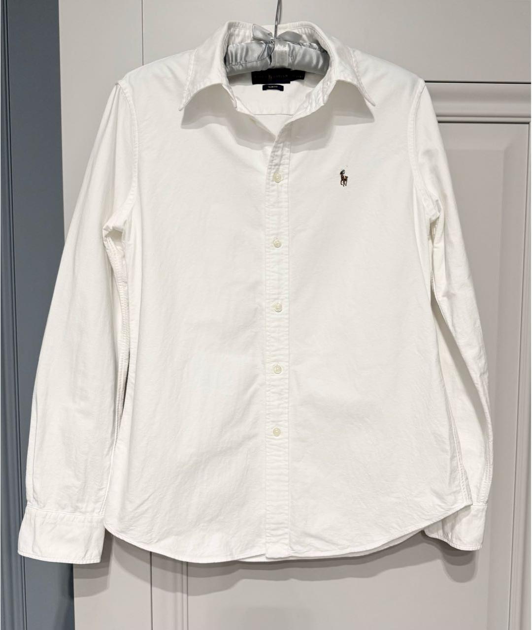 RALPH LAUREN Белая хлопковая рубашка, фото 7