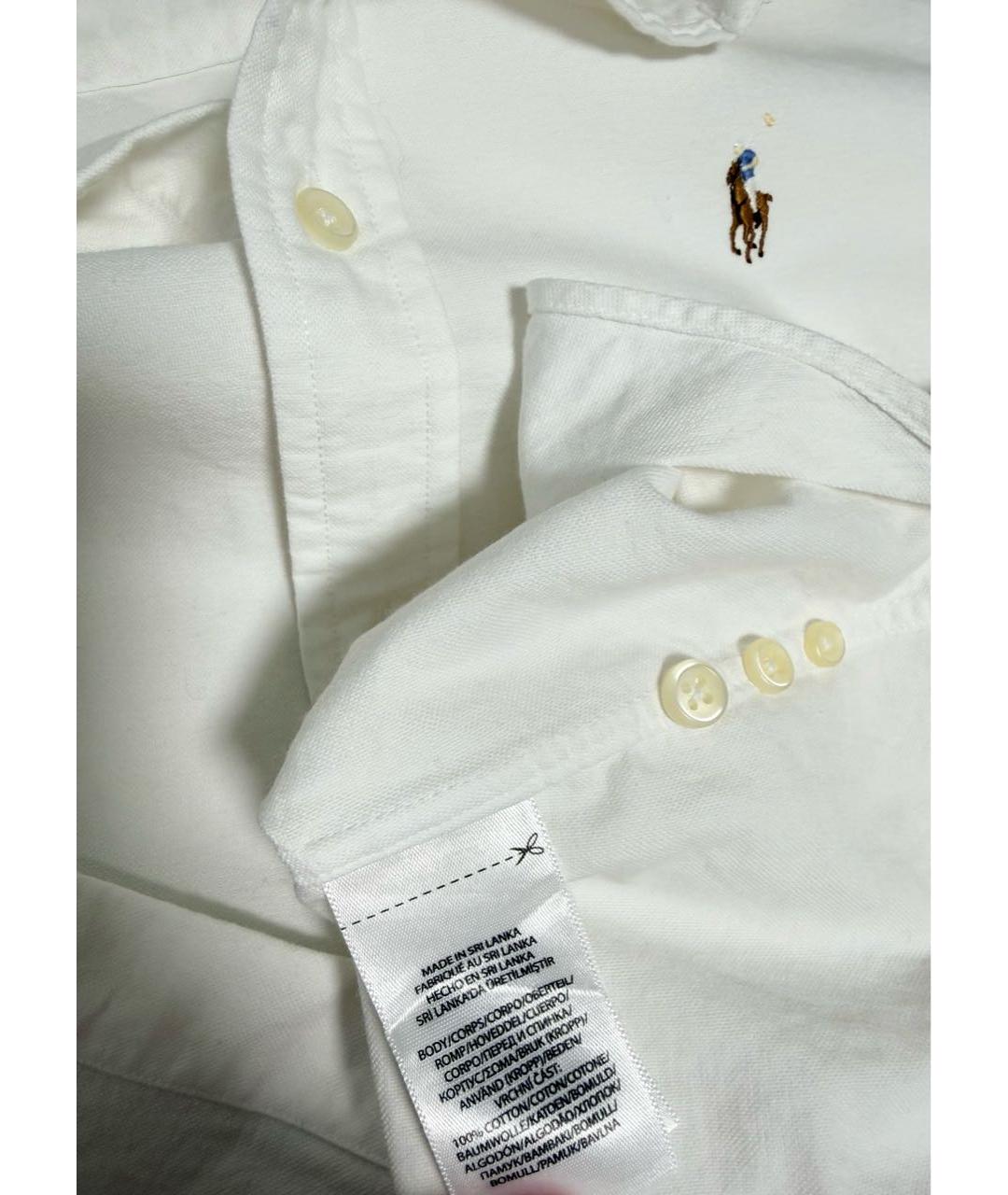RALPH LAUREN Белая хлопковая рубашка, фото 5
