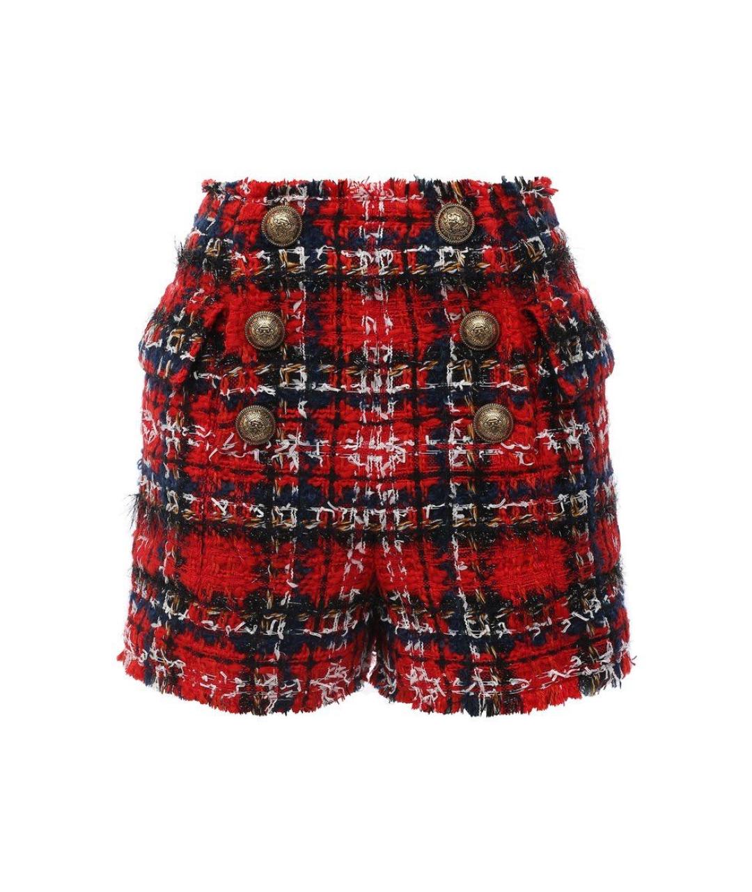 BALMAIN Красные твидовые шорты, фото 7