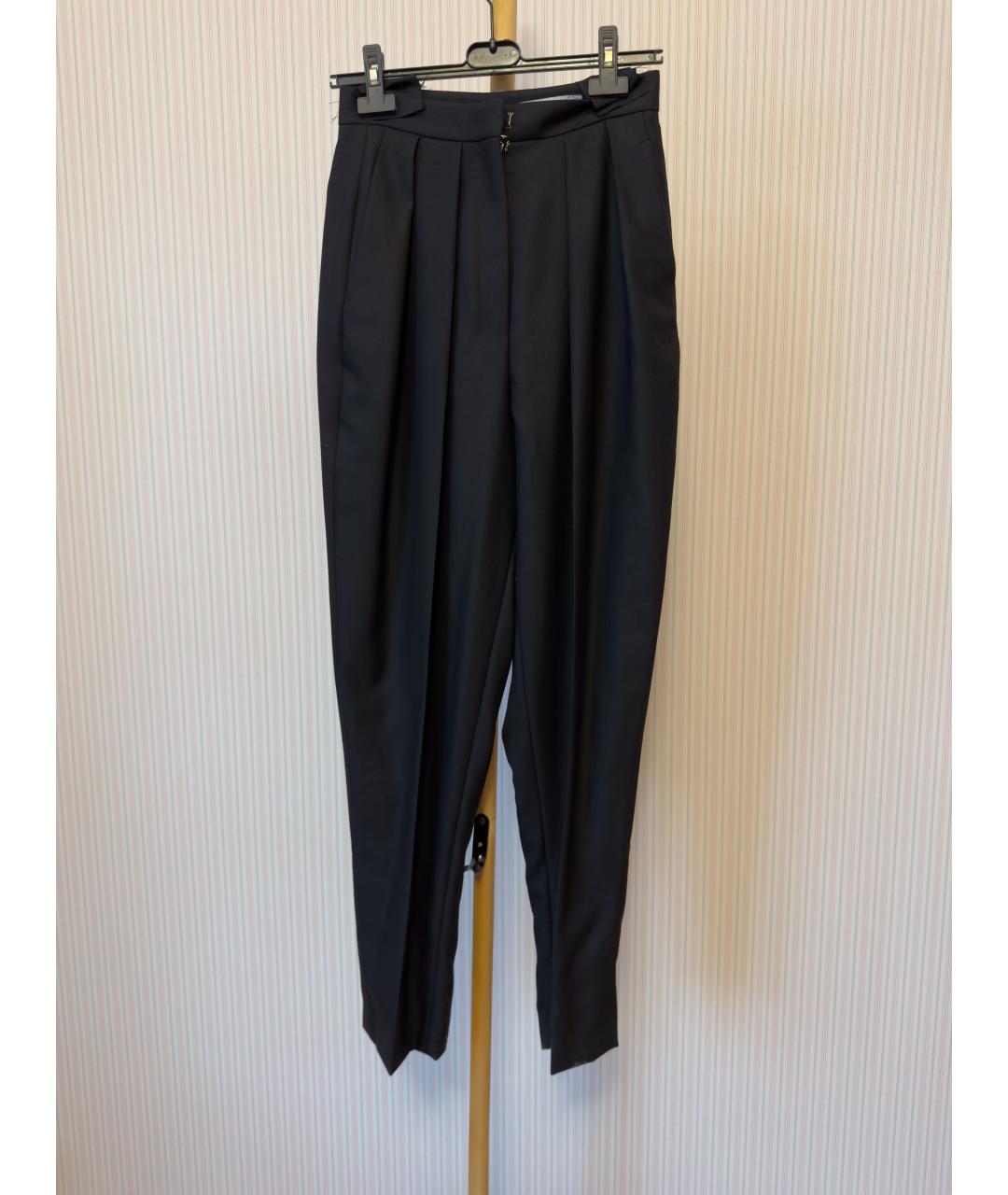 SAINT LAURENT Черные шерстяные брюки широкие, фото 6