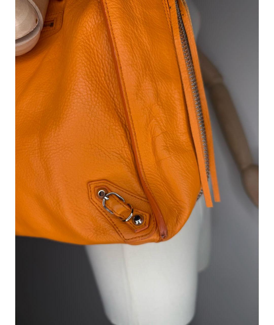 BALENCIAGA Оранжевая кожаная сумка с короткими ручками, фото 8