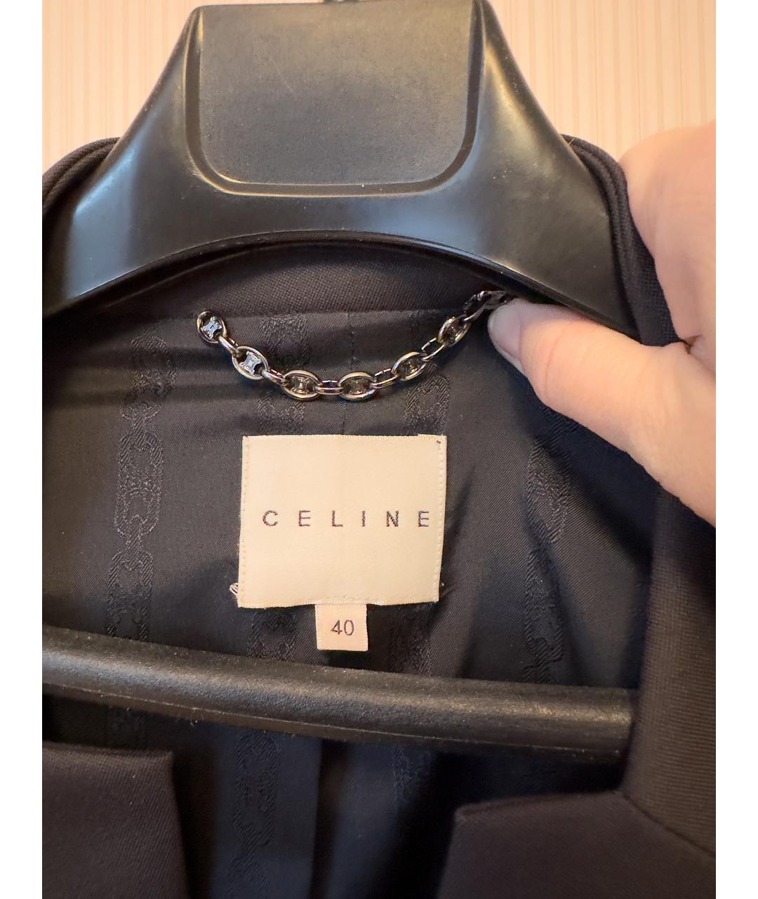 CELINE Черный шерстяной жакет/пиджак, фото 3