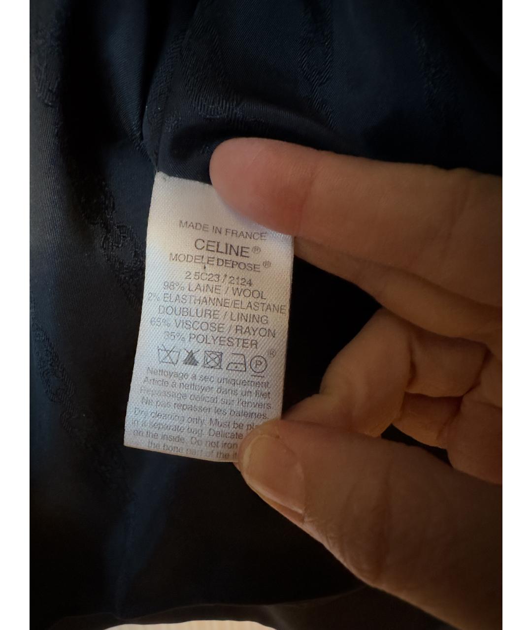 CELINE Черный шерстяной жакет/пиджак, фото 4