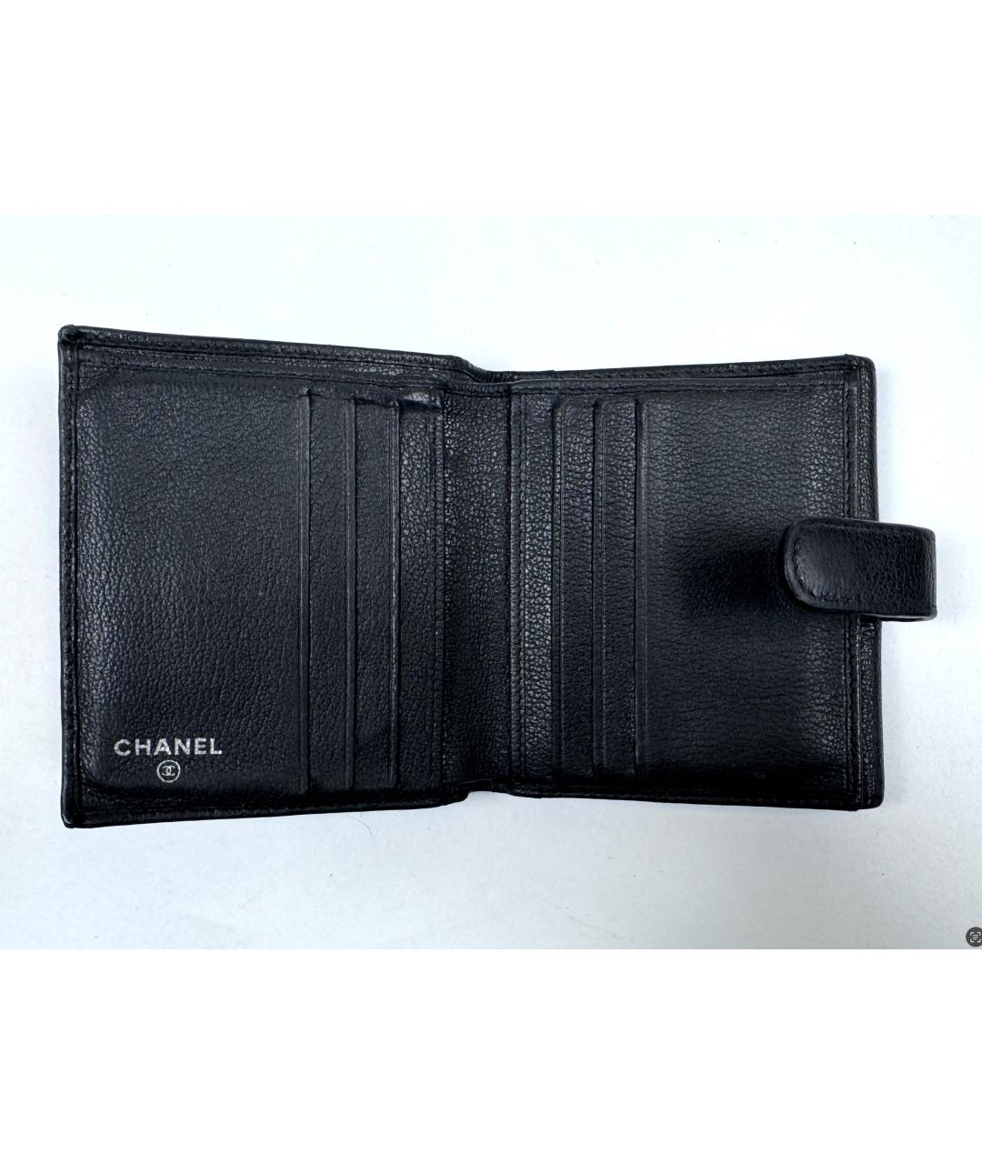 CHANEL Черный кожаный кошелек, фото 4