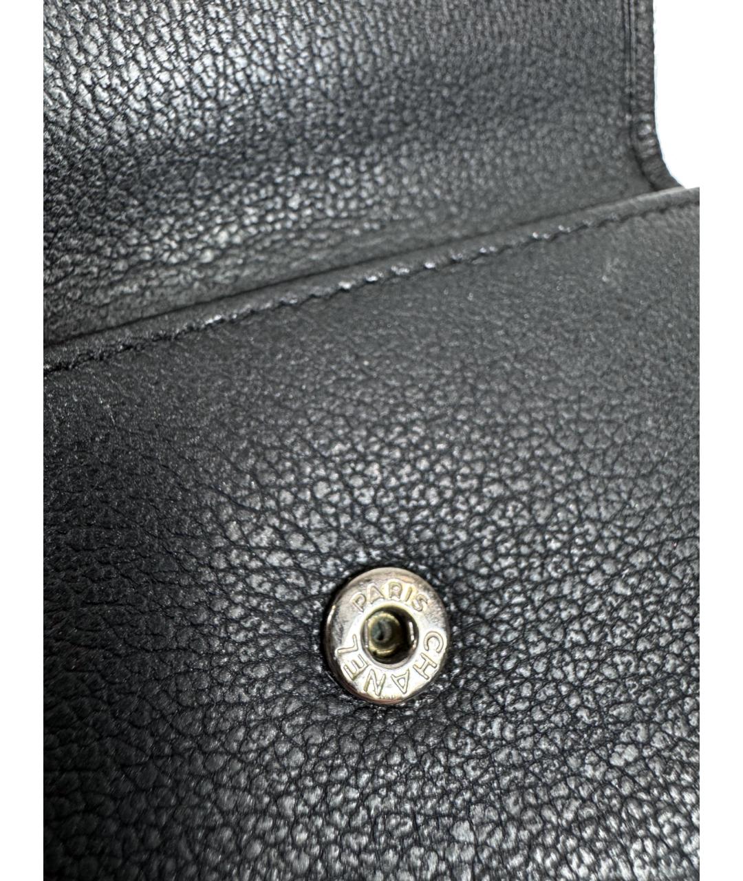 CHANEL Черный кожаный кошелек, фото 5