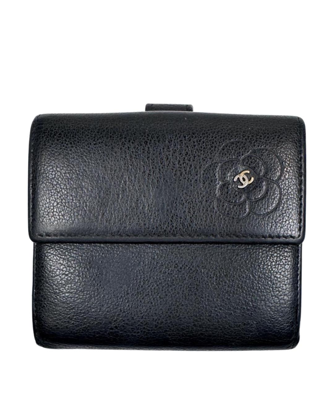 CHANEL Черный кожаный кошелек, фото 1