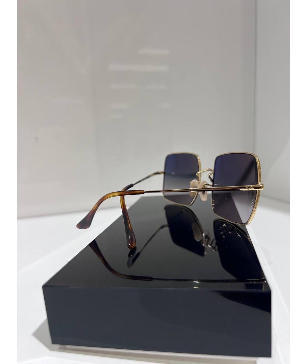 RAY BAN Золотые металлические солнцезащитные очки, фото 3