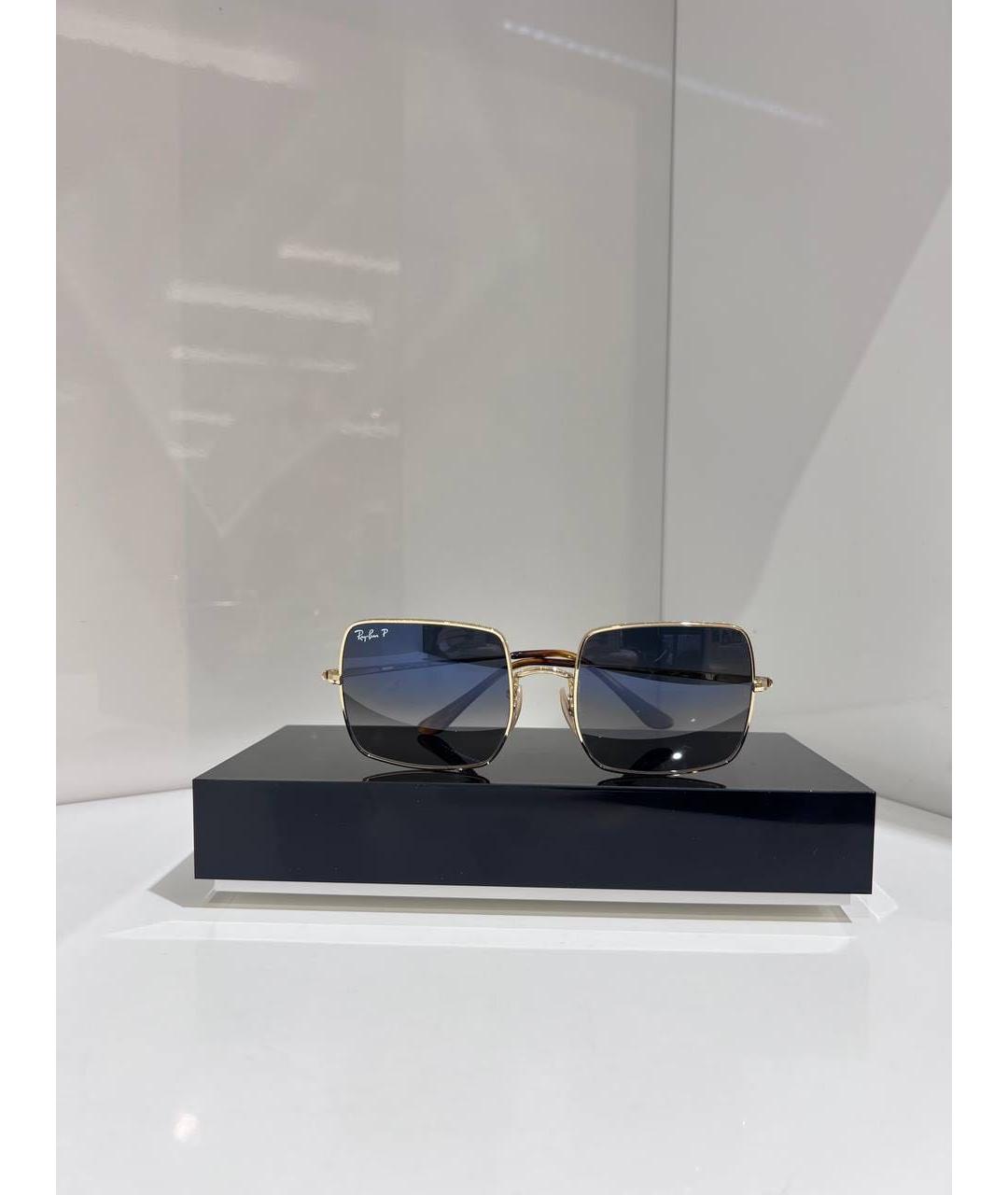 RAY BAN Золотые металлические солнцезащитные очки, фото 2