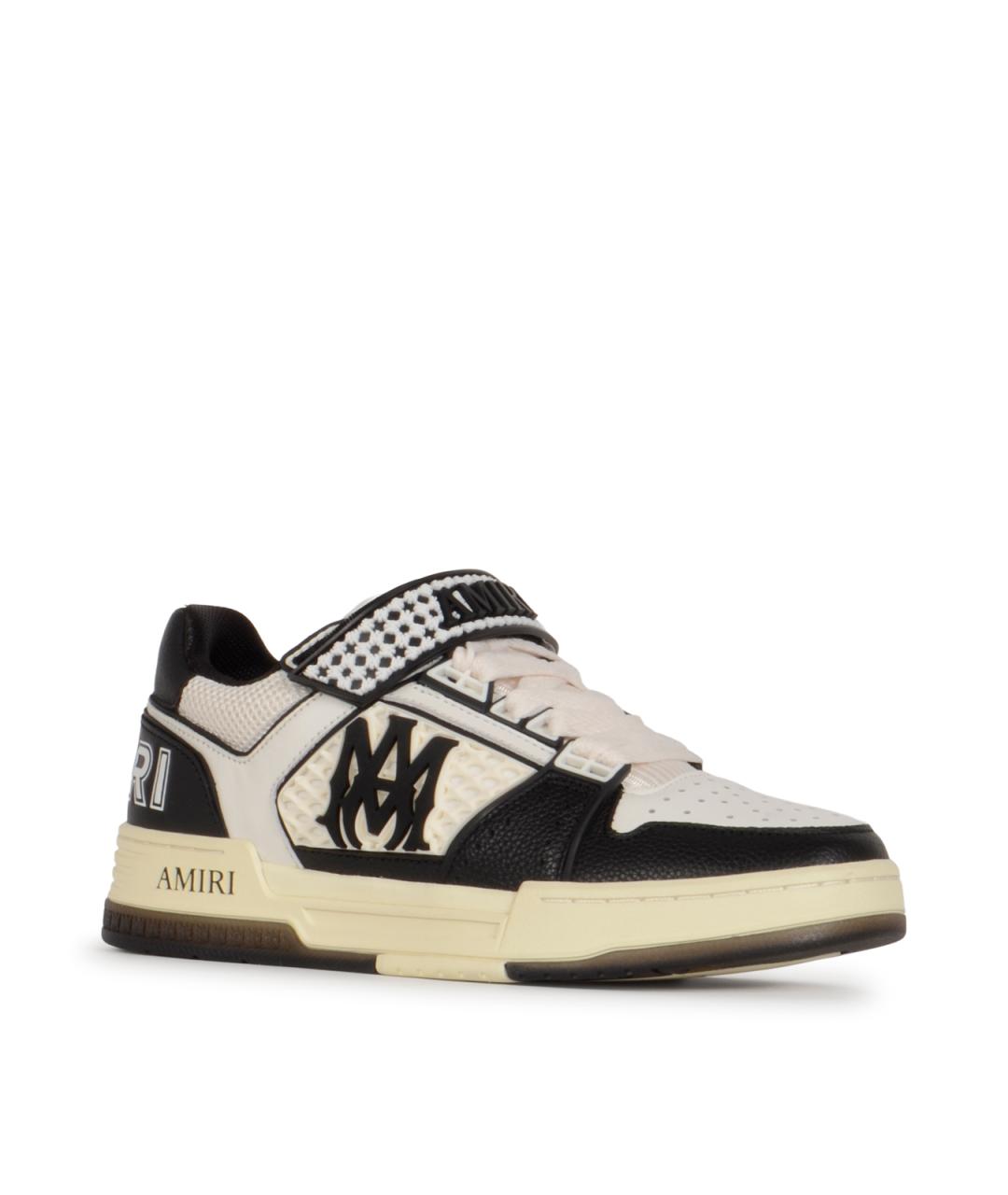 AMIRI Черные кожаные низкие кроссовки / кеды, фото 2