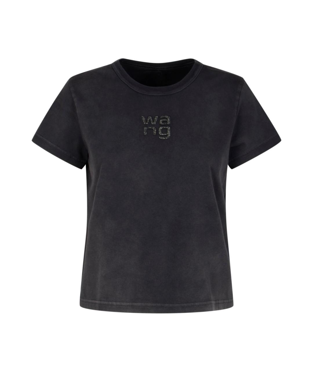 ALEXANDER WANG Антрацитовая хлопковая футболка, фото 1