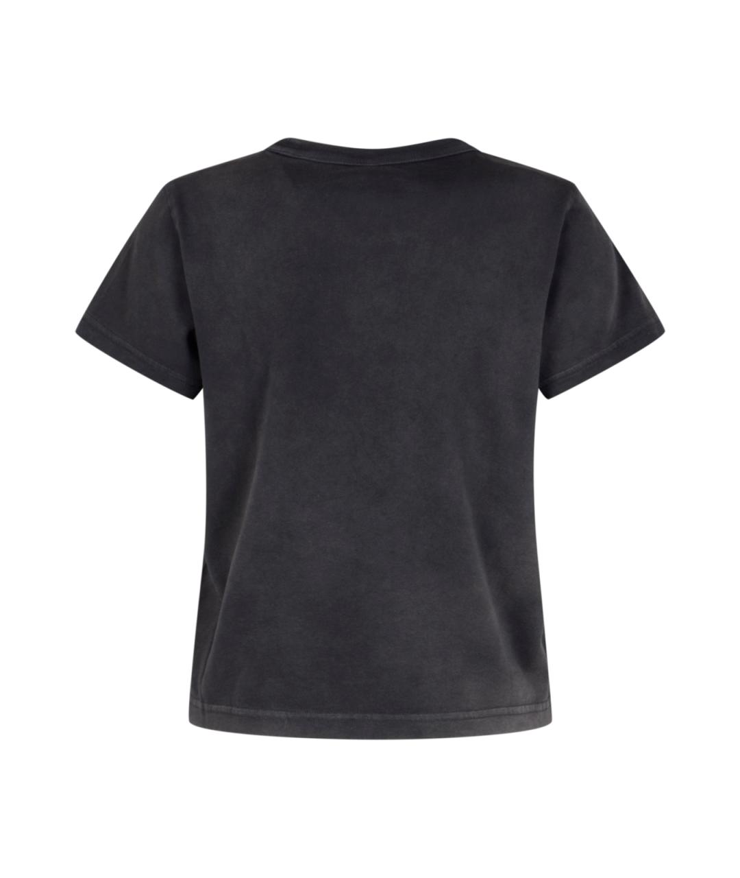 ALEXANDER WANG Антрацитовая хлопковая футболка, фото 2