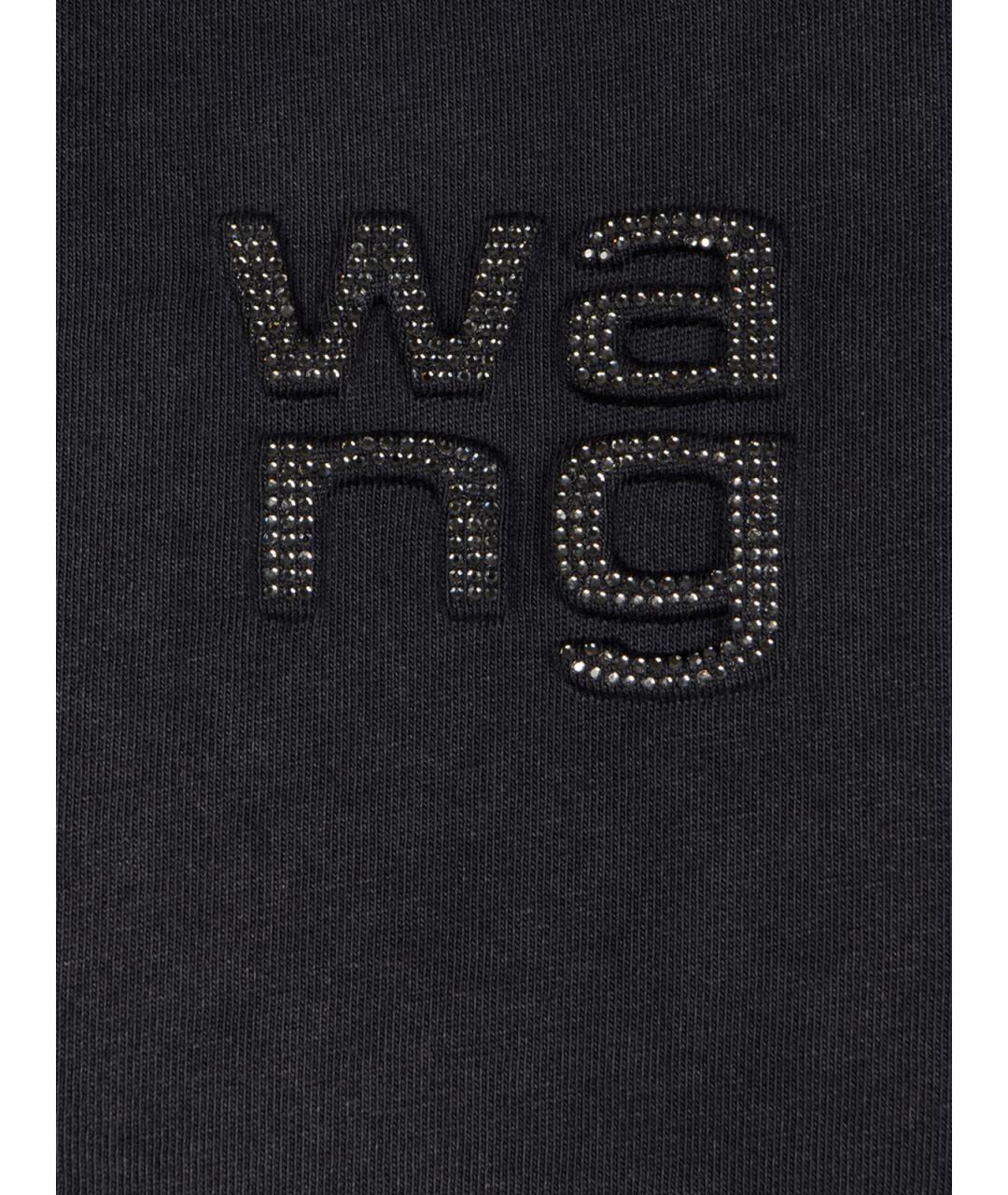 ALEXANDER WANG Антрацитовая хлопковая футболка, фото 3