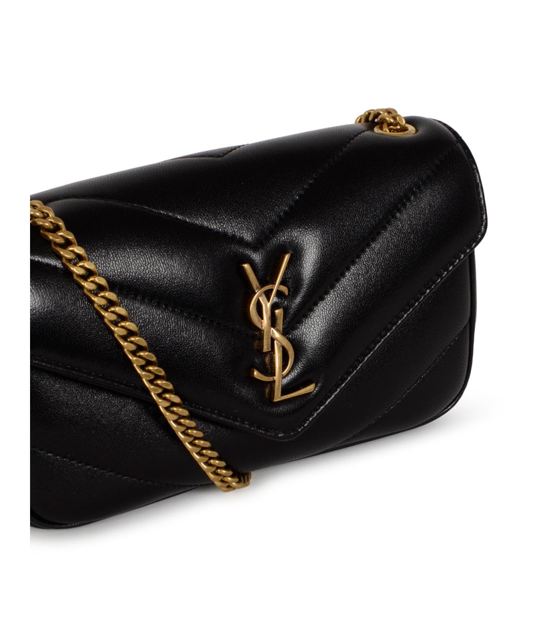 SAINT LAURENT Черная кожаная сумка через плечо, фото 4