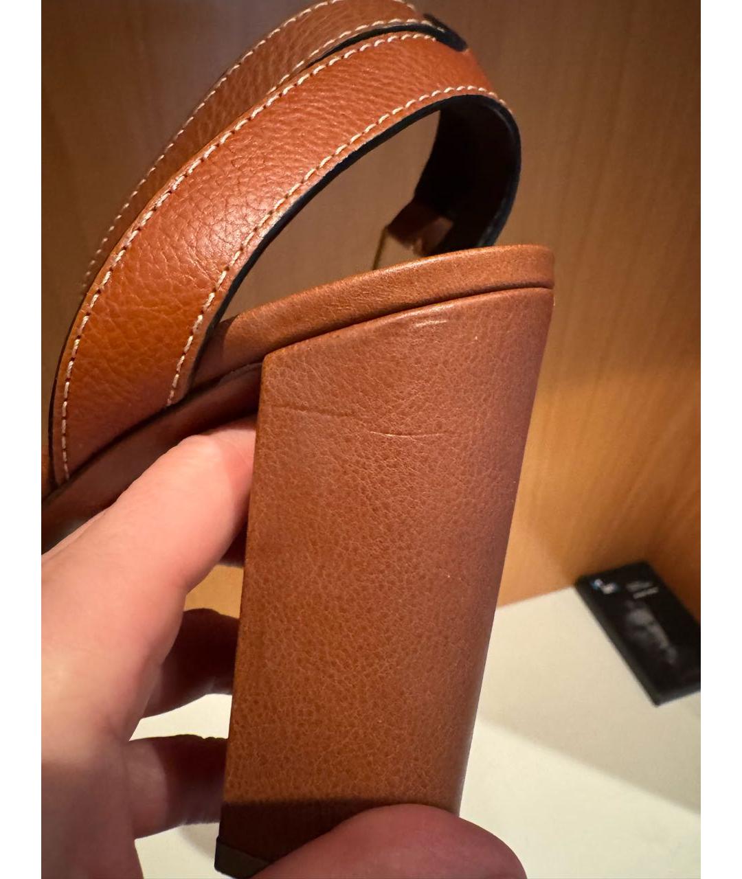 VALENTINO Коричневые кожаные босоножки, фото 5