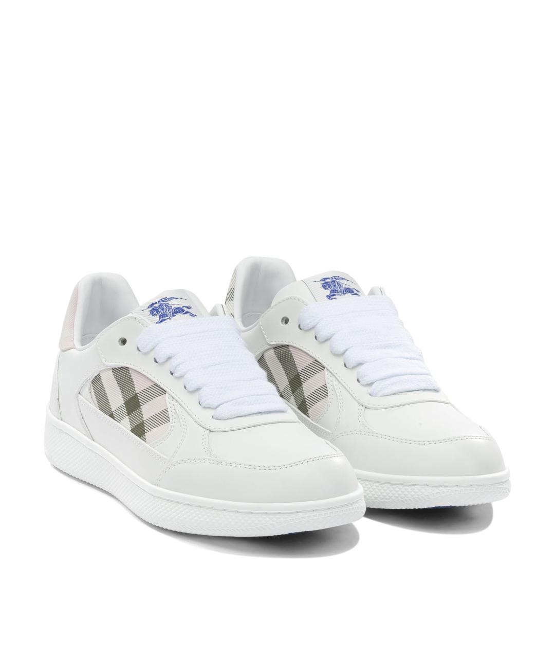 BURBERRY Белые кожаные кроссовки, фото 2