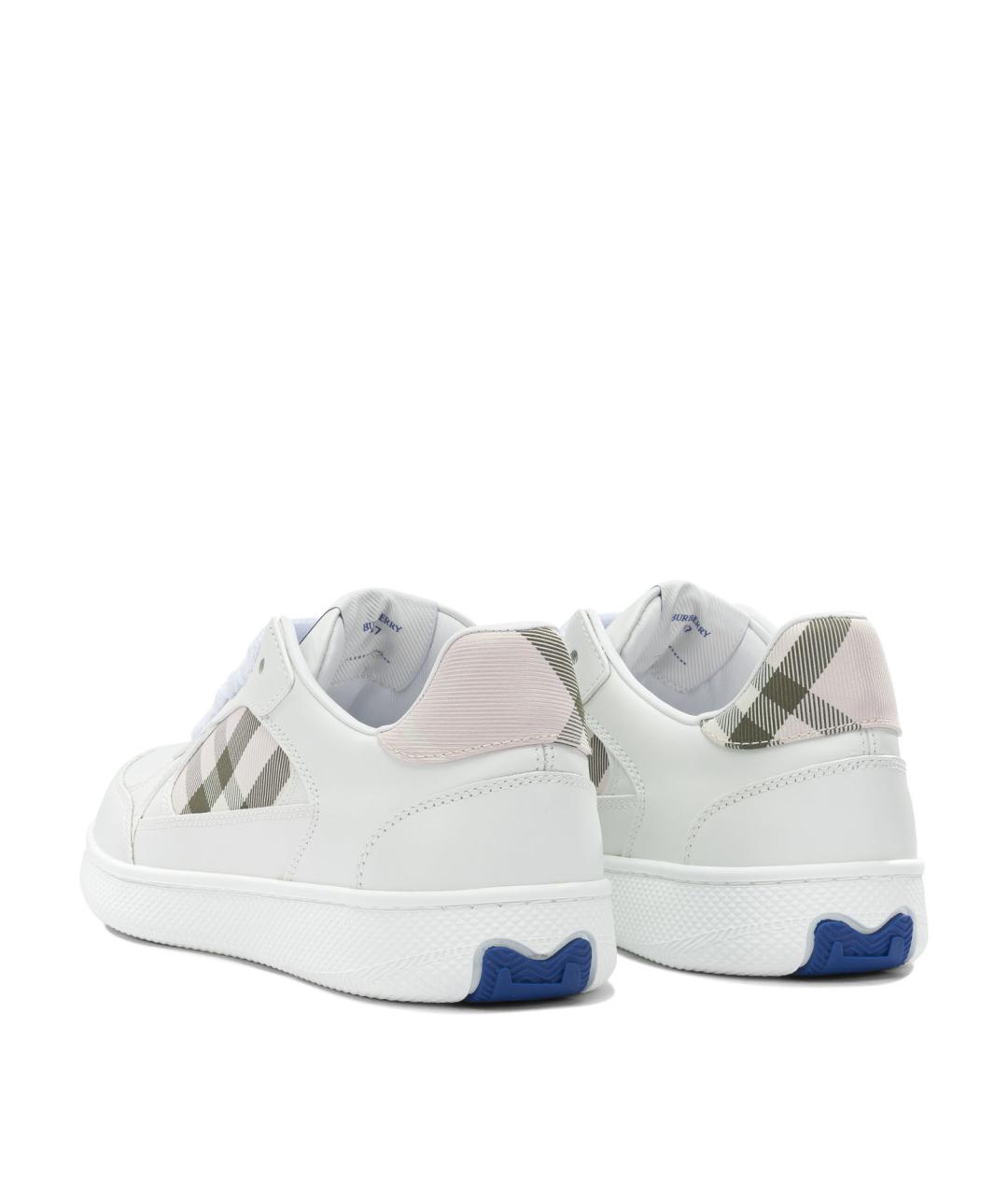BURBERRY Белые кожаные кроссовки, фото 4