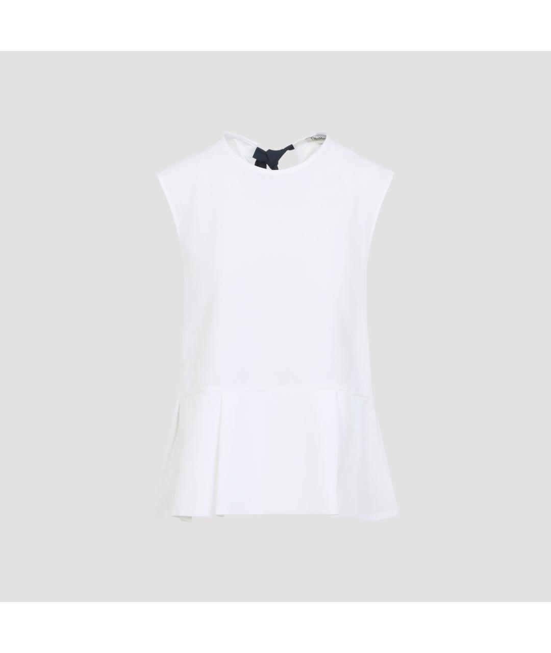 'S MAX MARA Белая хлопковая футболка, фото 2