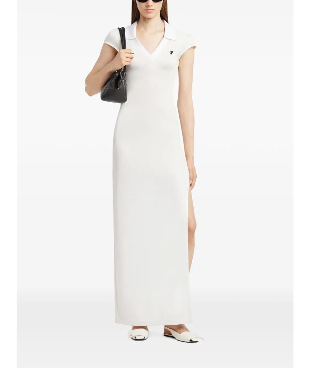 COURREGES Белое полиэстеровое повседневное платье, фото 5
