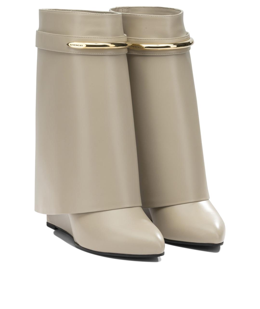 GIVENCHY Бежевые кожаные сапоги, фото 2