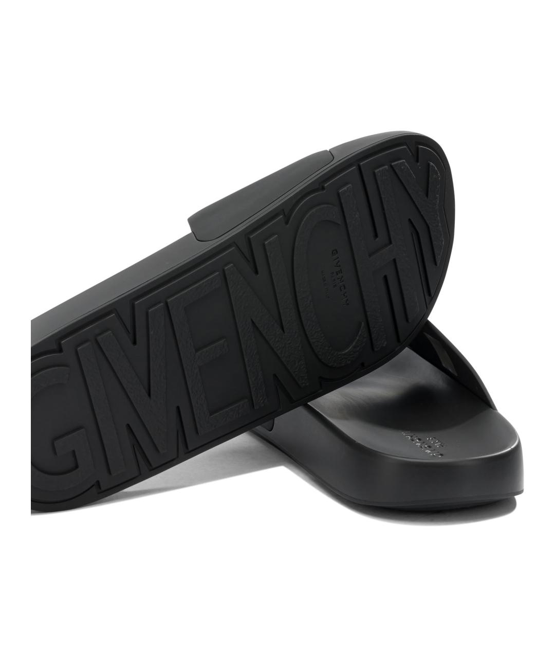 GIVENCHY Черные резиновые шлепанцы, фото 5