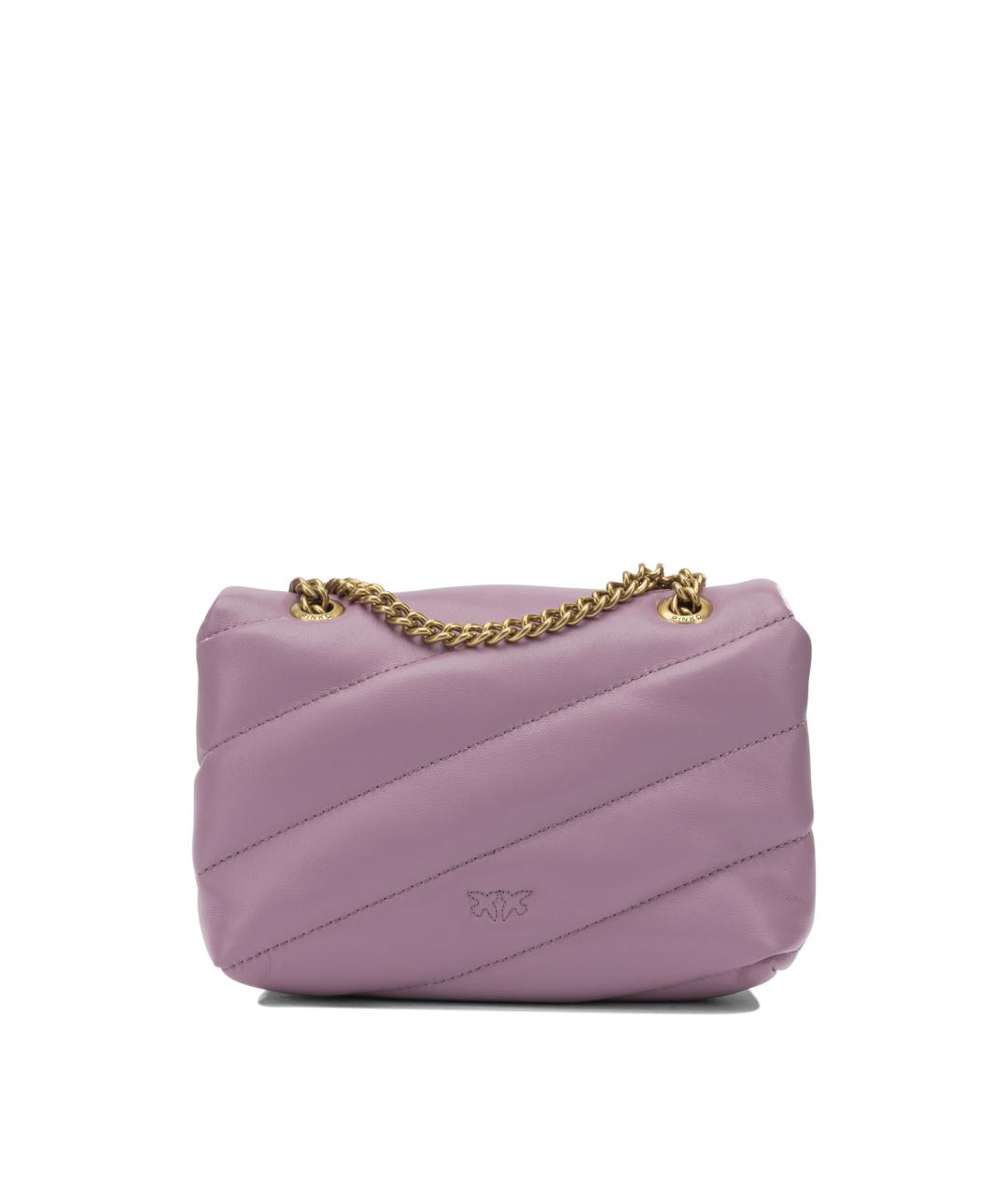 PINKO Фиолетовая кожаная сумка через плечо, фото 3