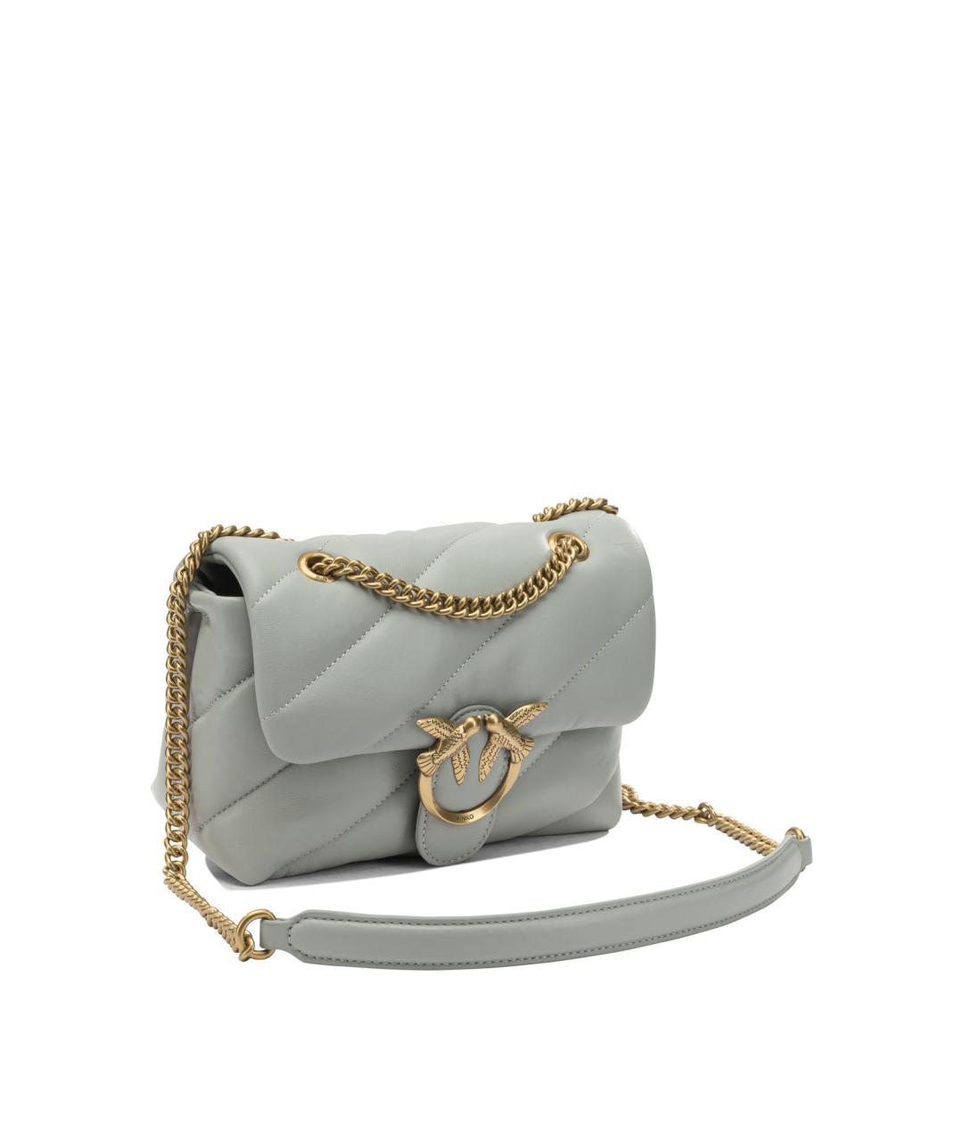 PINKO Серая кожаная сумка через плечо, фото 2