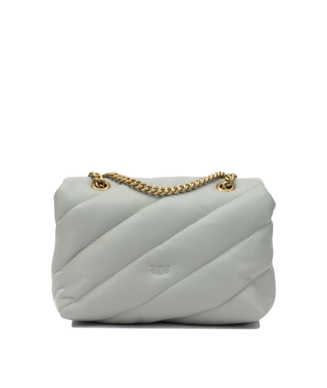 PINKO Серая кожаная сумка через плечо, фото 3