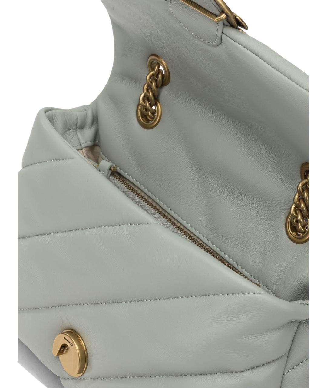 PINKO Серая кожаная сумка через плечо, фото 5