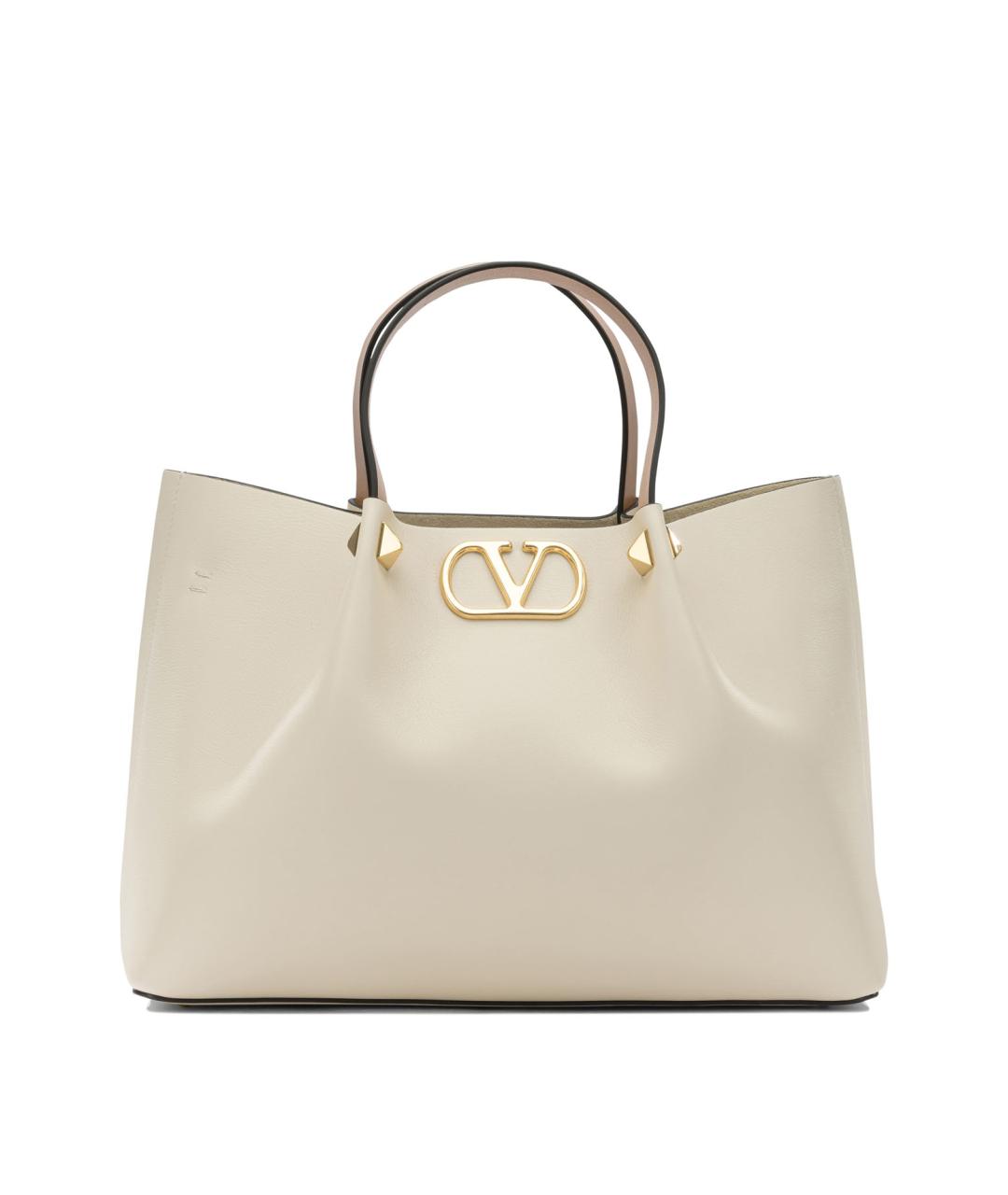 VALENTINO Белая кожаная сумка тоут, фото 1