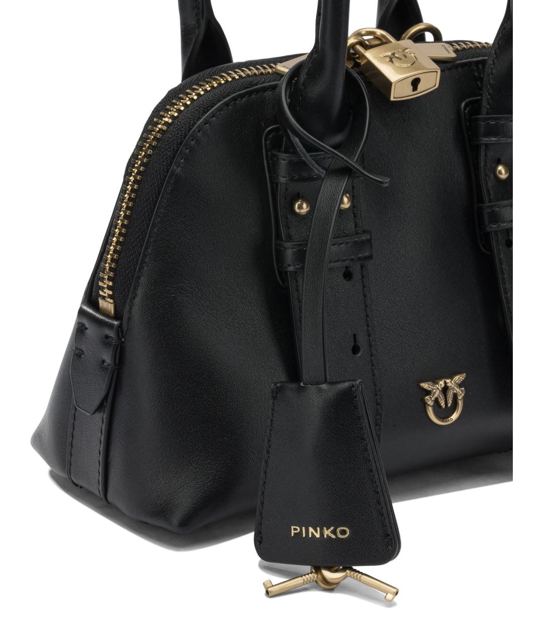 PINKO Черная кожаная сумка через плечо, фото 4