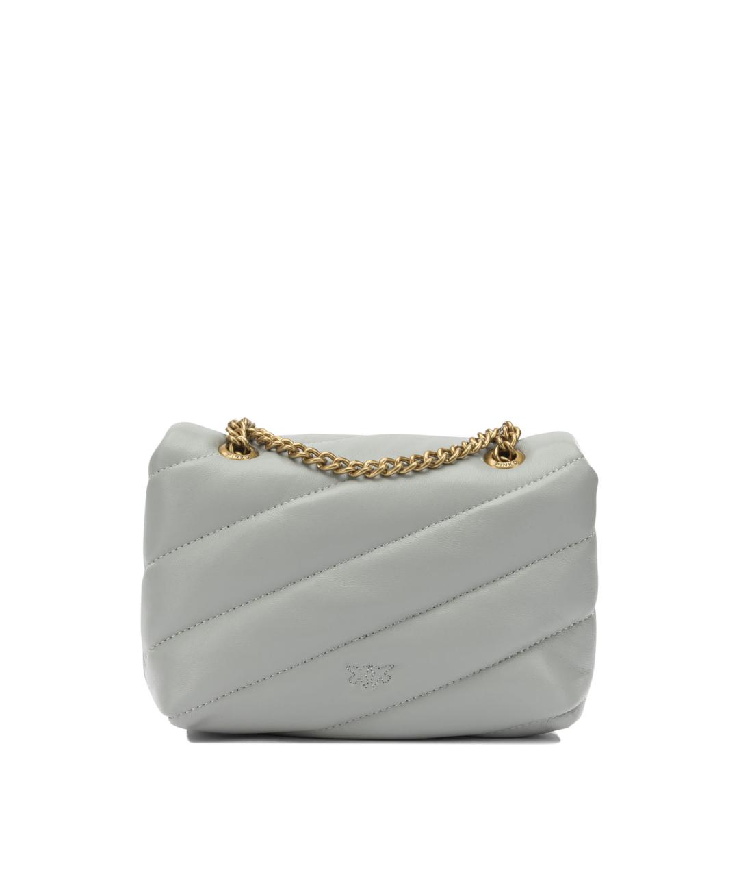 PINKO Серая кожаная сумка через плечо, фото 3