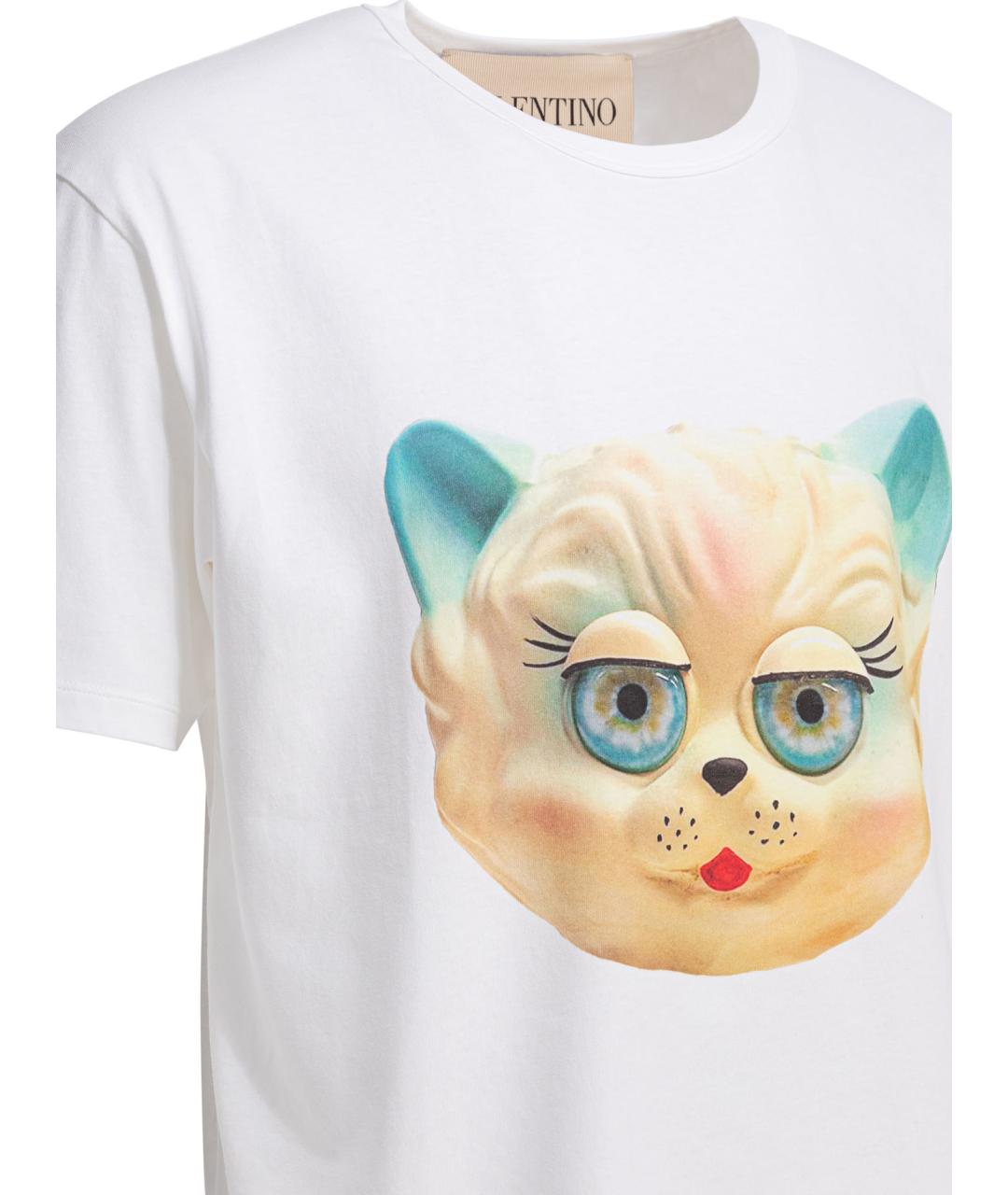 VALENTINO Белая хлопковая футболка, фото 4