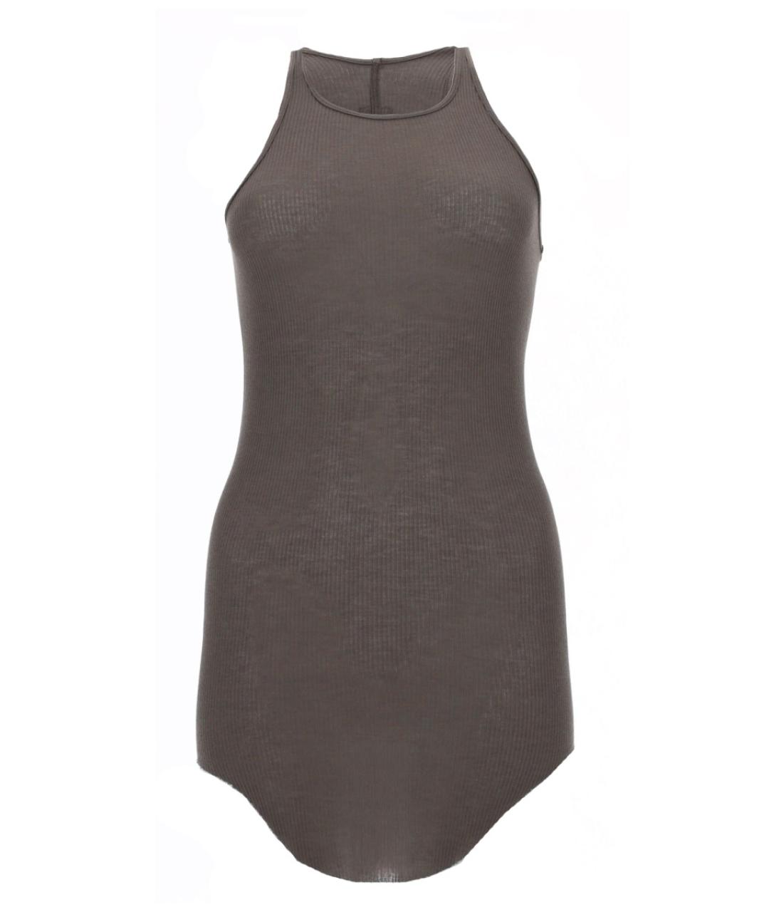 RICK OWENS Серая вискозная майка, фото 3