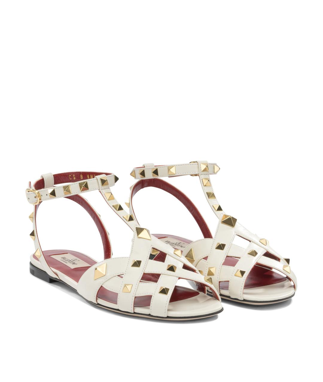 VALENTINO Белые кожаные сандалии, фото 2