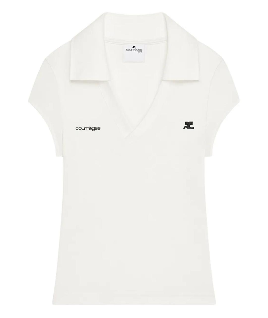 COURREGES Белая хлопковая футболка, фото 1