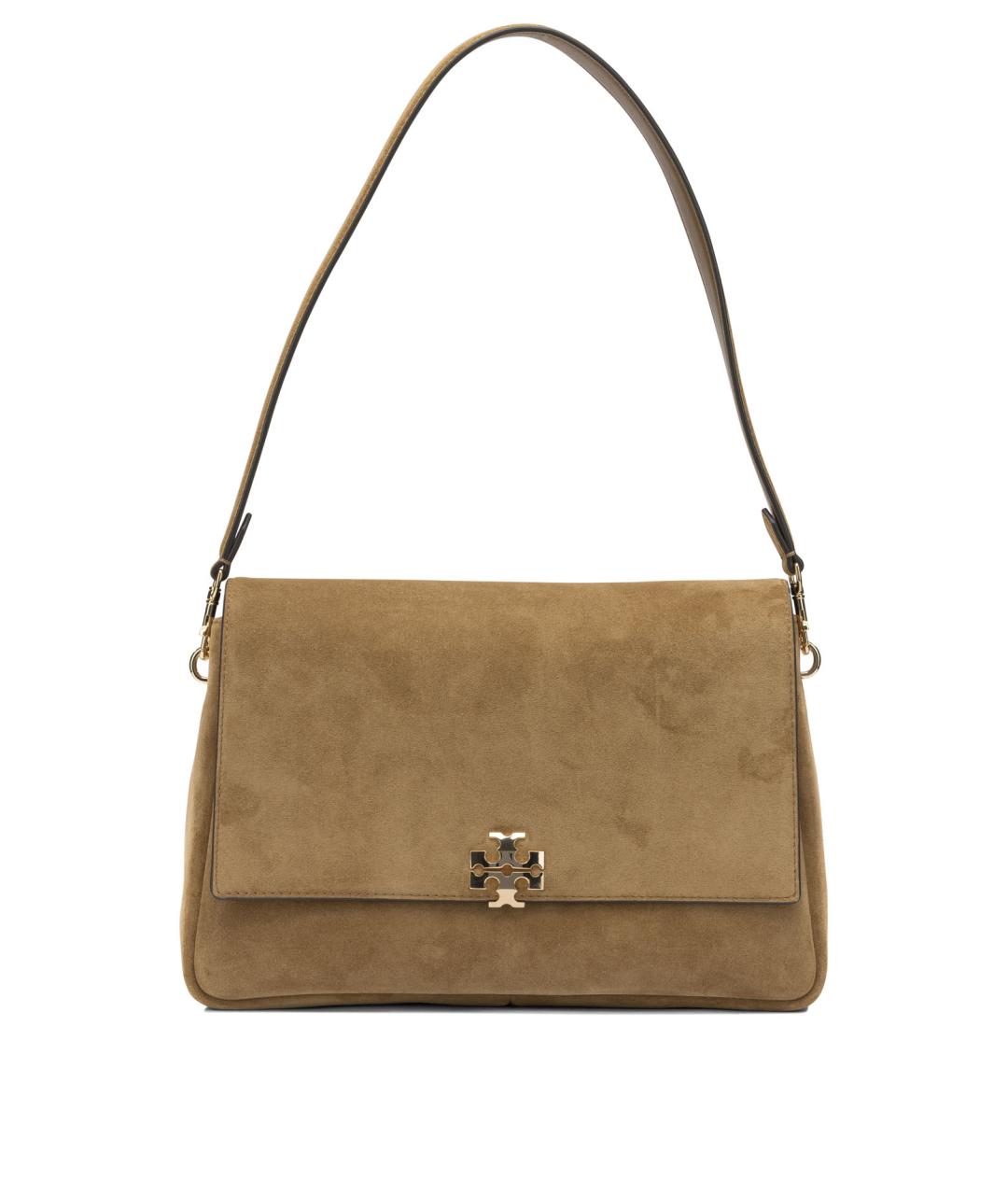 TORY BURCH Коричневая замшевая сумка через плечо, фото 1