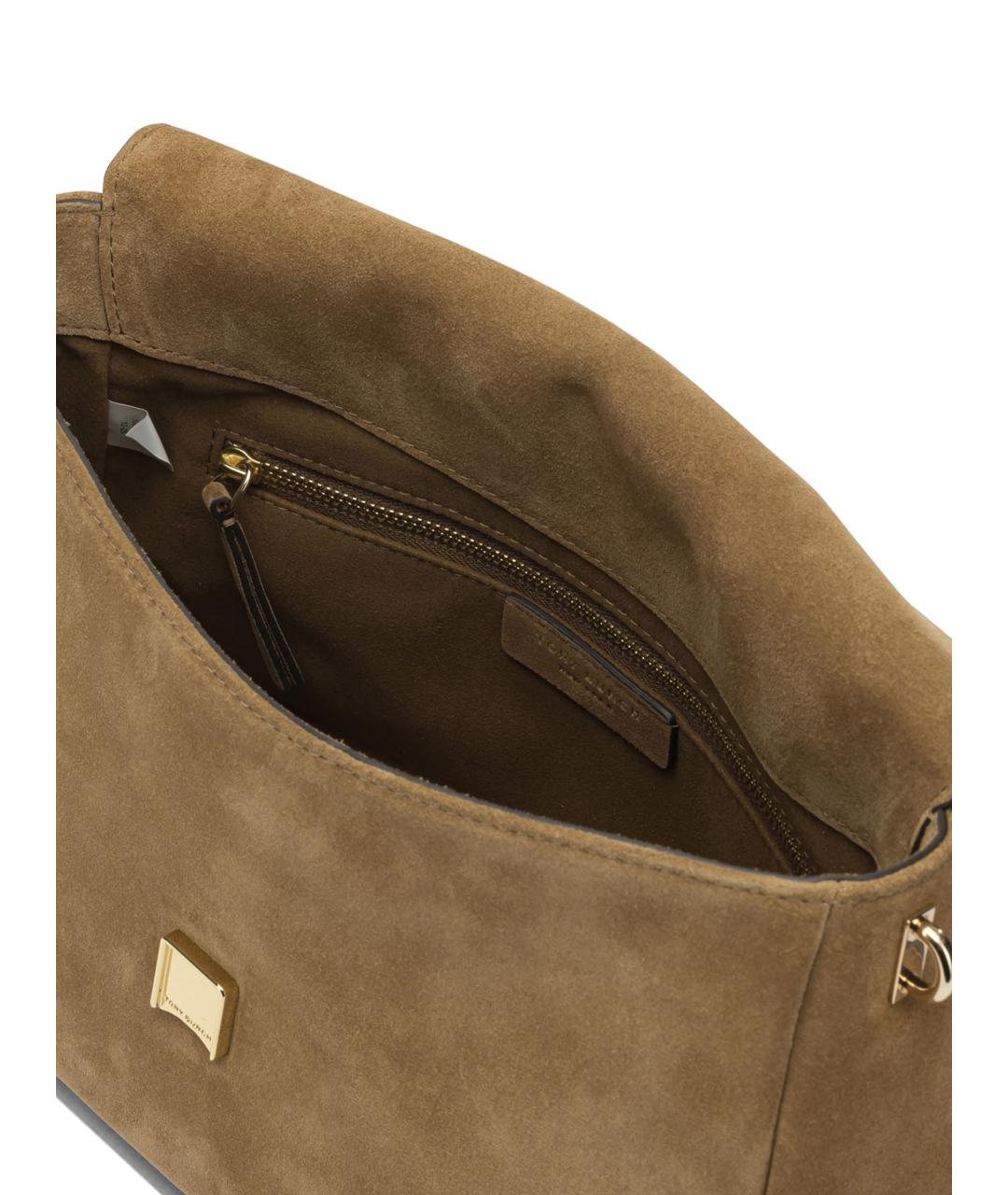 TORY BURCH Коричневая замшевая сумка через плечо, фото 5