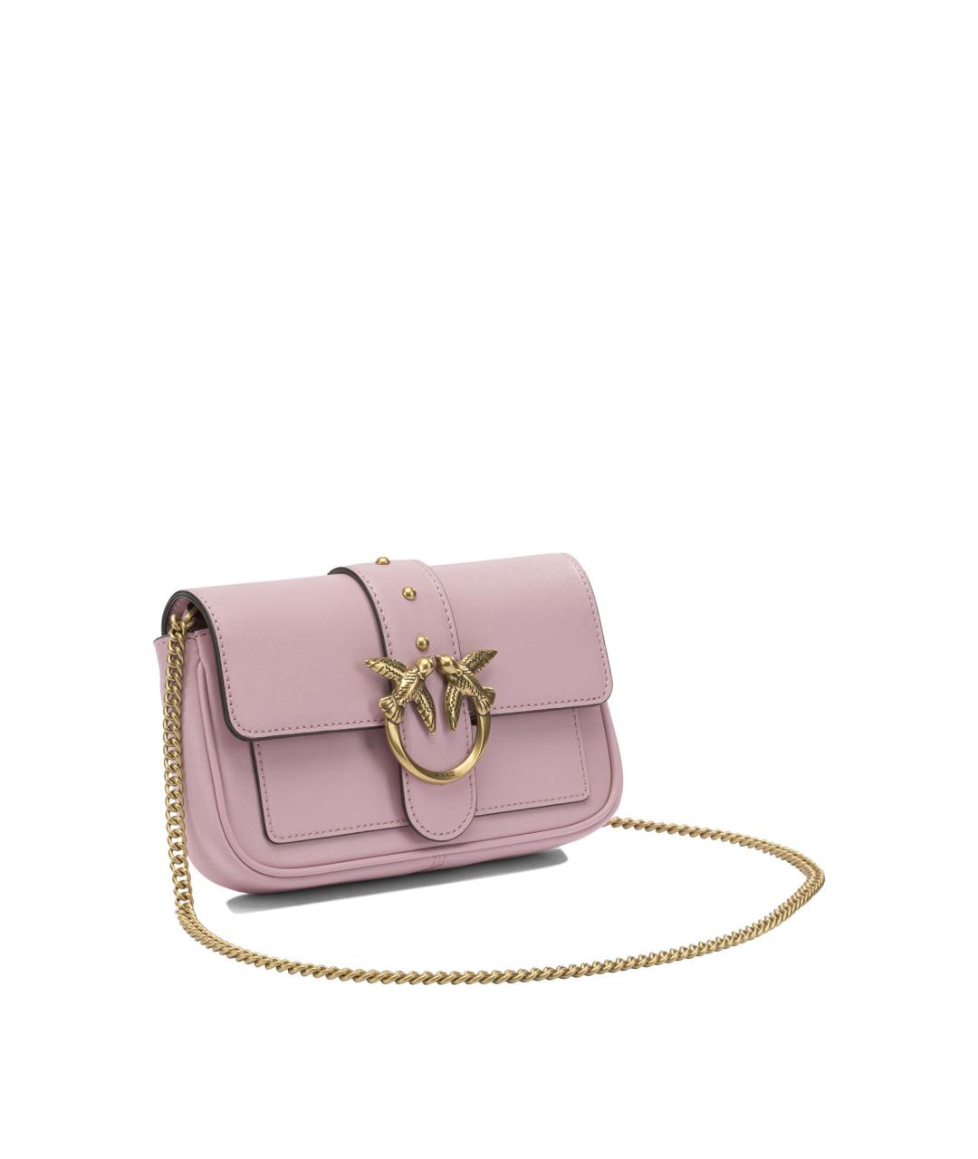 PINKO Розовая кожаная сумка через плечо, фото 2