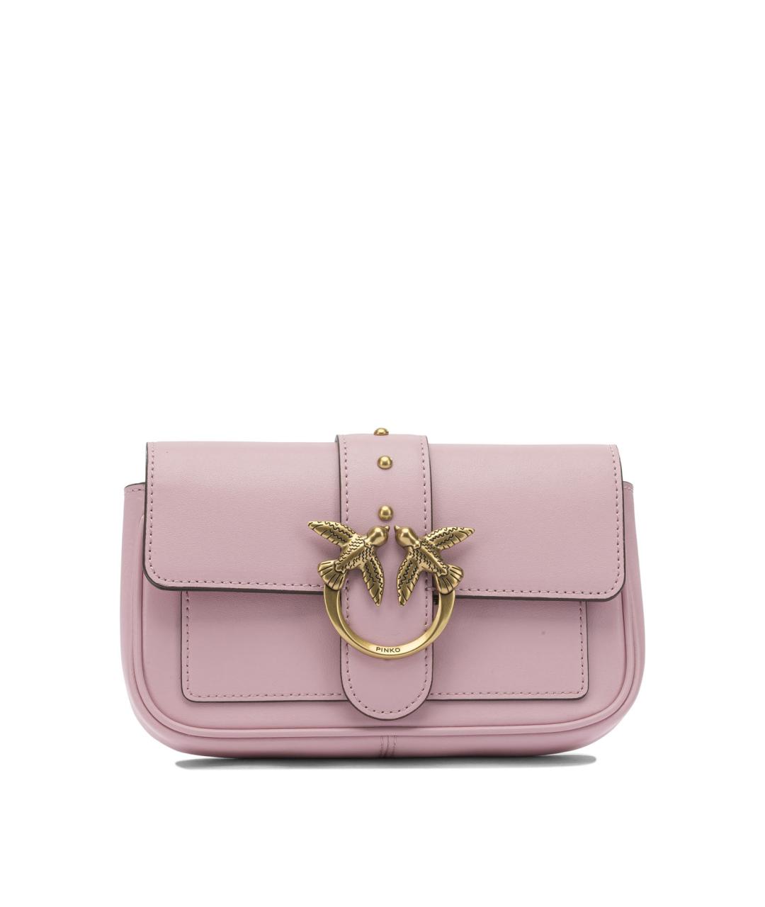 PINKO Розовая кожаная сумка через плечо, фото 1