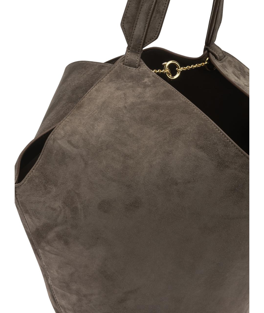 KHAITE Коричневая замшевая сумка через плечо, фото 4