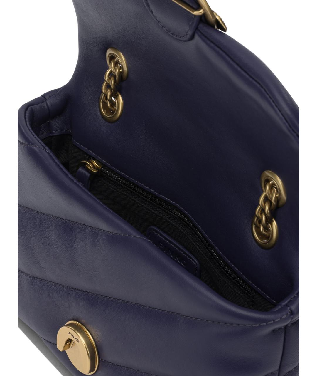 PINKO Фиолетовая кожаная сумка через плечо, фото 5